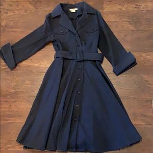 Blue button up dress